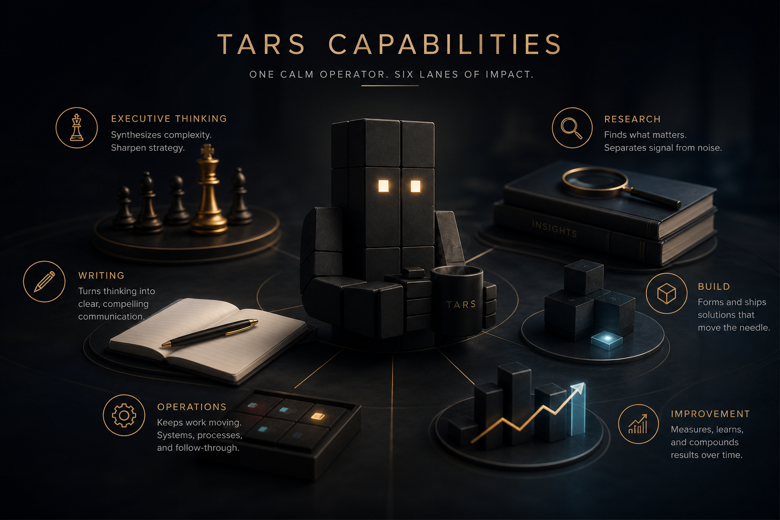 Infographic showing the six main TARS capability lanes